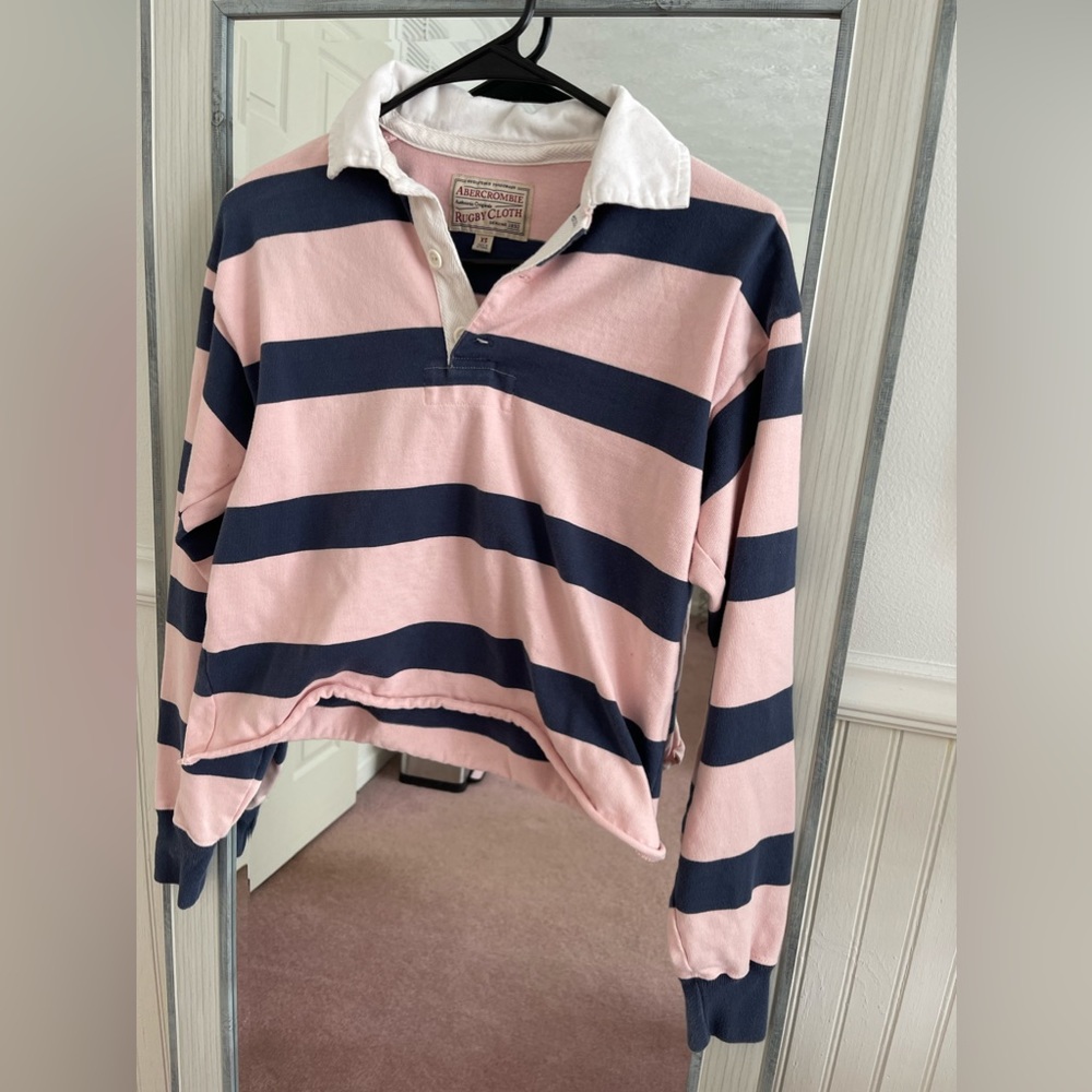 Abercrombie Vintage Original Rugby Cloth Crop Long Sleeve